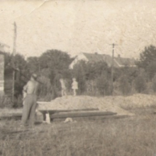 Série fotografií ze stavby kabin v roce 1961